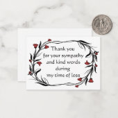 赤花黒葉サンキューカード ノートカード (正面/裏面インサイチュ)