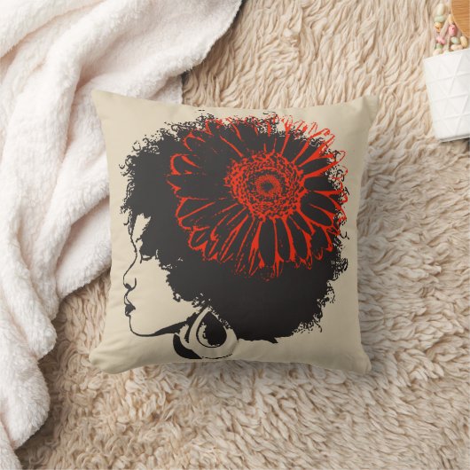 赤花2 クッション (ブランケット)