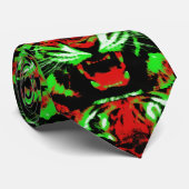 赤芸術的と緑の虎の顔絵画 ネクタイ (ロール)
