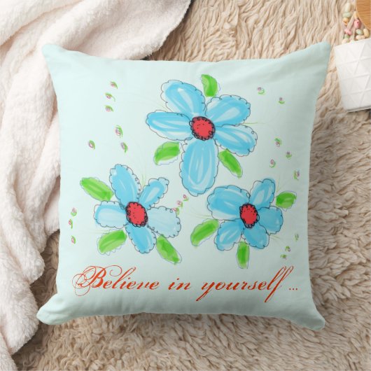 赤芸術的と赤の青の枕 クッション (ブランケット)