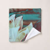 赤芸術的と青の睡蓮 バスタオルセット (ウォッシュタオル)