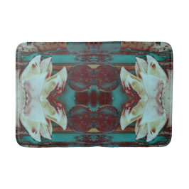 赤芸術的と青の睡蓮 バスマット