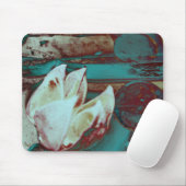赤芸術的と青の睡蓮 マウスパッド (マウス)