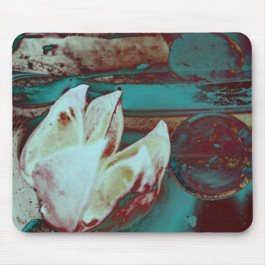 赤芸術的と青の睡蓮 マウスパッド (正面)