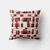 赤芸術的市松模様に模様 |幾何学的パターン クッション (裏面)