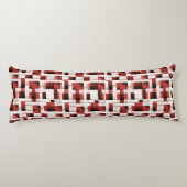 赤芸術的市松模様に模様 |幾何学的パターン ボディピロー (裏面)