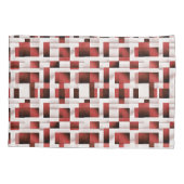 赤芸術的市松模様に模様 |幾何学的パターン 枕カバー (裏面)