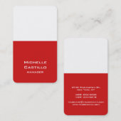 赤芸術的白の垂直ユニークデザイン 名刺 (正面/裏面)