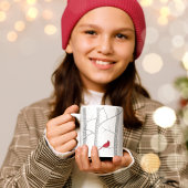 赤芸術的鳥の冬の木の国の森 コーヒーマグカップ