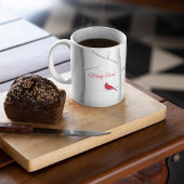 赤芸術的鳥の冬の木素朴林 コーヒーマグカップ