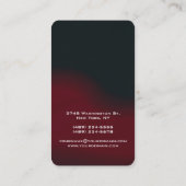 赤芸術的黒の垂直ユニークデザイン 名刺 (裏面)