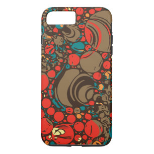 赤茶色のオレンジの抽象芸術 iPhone 8 PLUS/7 PLUSケース
