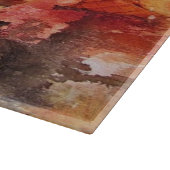 赤茶色のオレンジ白くモダンな抽象美術 カッティングボード (角)