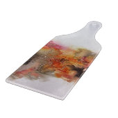 赤茶色のオレンジ色の白色のモダン抽象芸術アート カッティングボード (角)