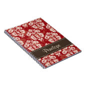 赤茶色のダマスク織の螺線形ノートジャーナル ノートブック (右側)