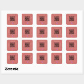 赤茶色のビジネス名qrコードインストール スクエアシール (シート)