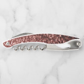 赤茶色のフェイクグリッタースパークルズモノグラム ソムリエナイフ (裏面)