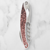 赤茶色のフェイクグリッタースパークルズモノグラム ソムリエナイフ (裏面)