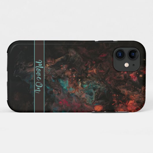 赤茶色の抽象芸術IPhoneケース Case-Mate iPhoneケース (裏面(横))