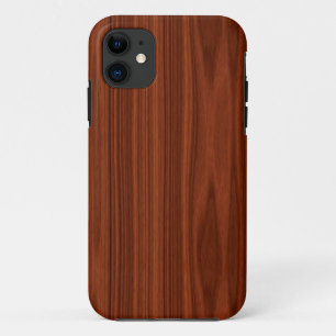 赤茶色の木製の穀物 iPhone 11 ケース