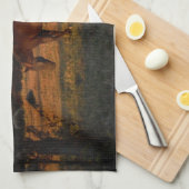 赤茶色の馬、秋の森。 キッチンタオル (四つ折り)