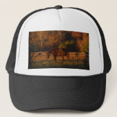 赤茶色の馬、秋の森。 キャップ (正面)