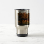 赤茶色の馬、秋の森。 トラベルマグ (中央)