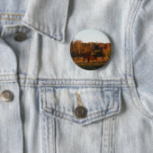 赤茶色の馬、秋の森。 缶バッジ (インサイチュ)