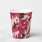 赤茶色デジタルカモフラージュ紙コップ 紙コップ (裏面)