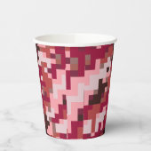 赤茶色デジタルカモフラージュ紙コップ 紙コップ (左)