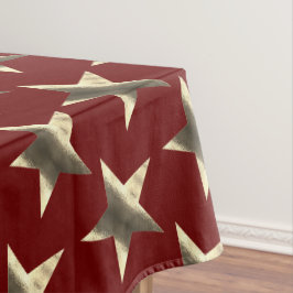 赤茶色素朴星パターンフェスティバルクリスマス テーブルクロス