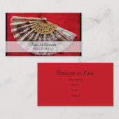 赤華美い背景にハンドヘルドファン 名刺 (正面/裏面)