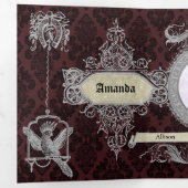 赤華美ダマスクヴィンテージウェディング 三つ折り招待状 (内部最初)