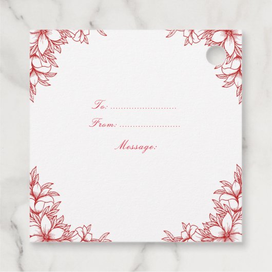 赤華美フローラ結婚式の引き出物ラベル フェイバータグ (裏面)