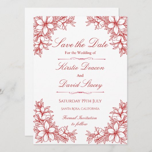 赤華美フローラ結婚式招待状 招待状 (正面/裏面)