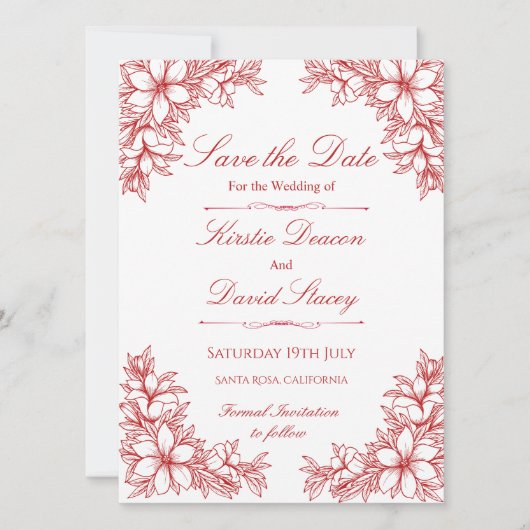 赤華美フローラ結婚式招待状 招待状 (正面)