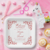 赤華美フローラ結婚紙プレート ペーパープレート (パーティー)