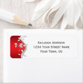 赤華美白の銀色の花が渦巻く ラベル (インサイチュ)