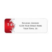 赤華美白の銀色の花が渦巻く ラベル (正面)