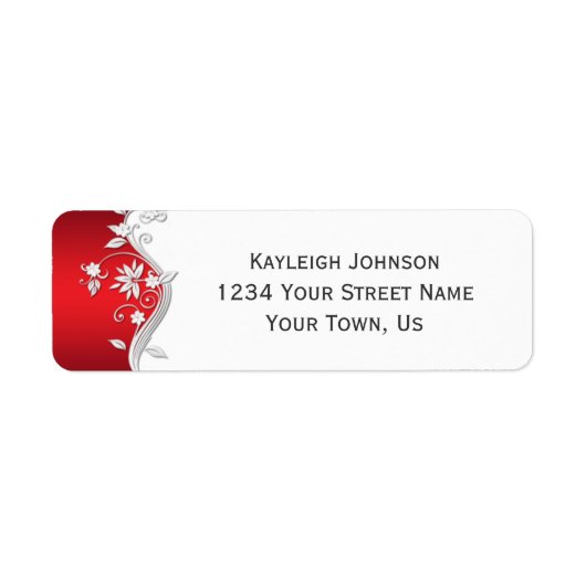 赤華美白の銀色の花が渦巻く ラベル (正面)