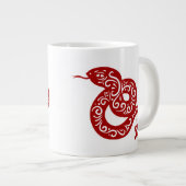 赤華美蛇中国の ジャンボコーヒーマグカップ (正面右)
