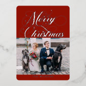 赤華美銀メリークリスマスフォイルホリデーカード 箔シーズンカード (正面)