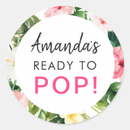 赤葉ちゃんシャワー準備ポップ・アートののトロピカル ラウンドシール