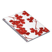 赤葉オダマキ（植物）模様 ノートブック (右側)