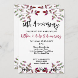 赤葉分岐写真60周年記念招待状 招待状