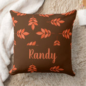 赤葉名前をカスタムするブラウン クッション (ブランケット)