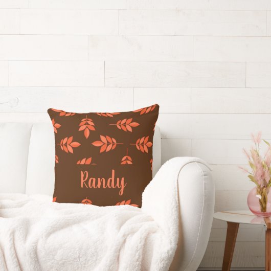 赤葉名前をカスタムするブラウン クッション (ソファ)