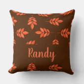 赤葉名前をカスタムするブラウン クッション (正面)