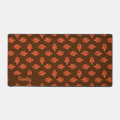 赤葉名前をカスタムするブラウン デスクマット (正面)