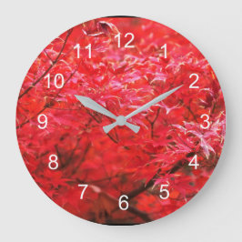 赤葉大のまわりに時計 ラージ壁時計